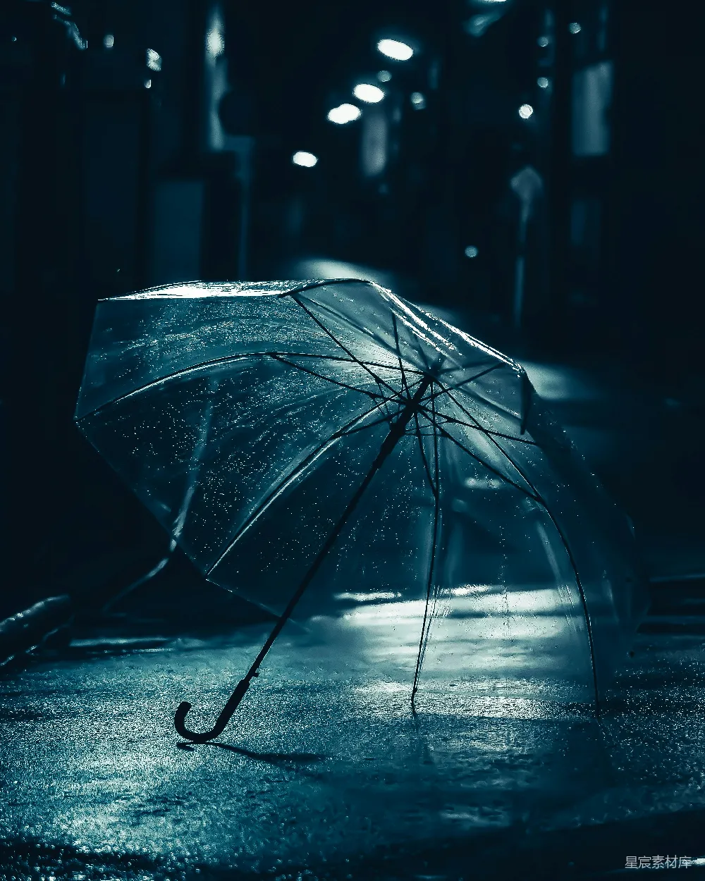 高清摄影 雨中撑伞的人