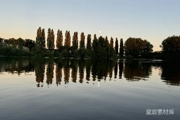 高清摄影 背景中有树木的水域
