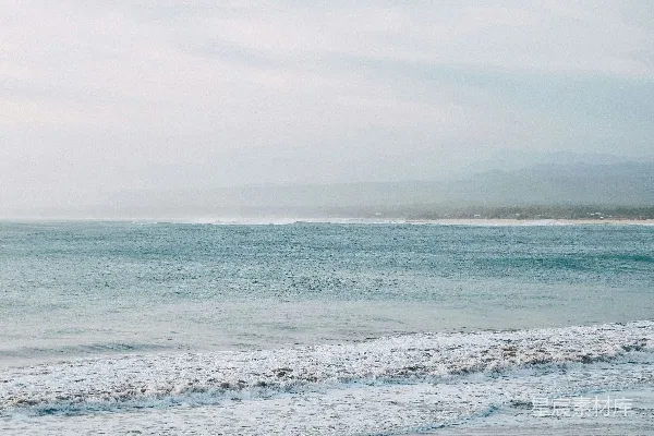高清摄影 海滩上行走的人背着冲浪板