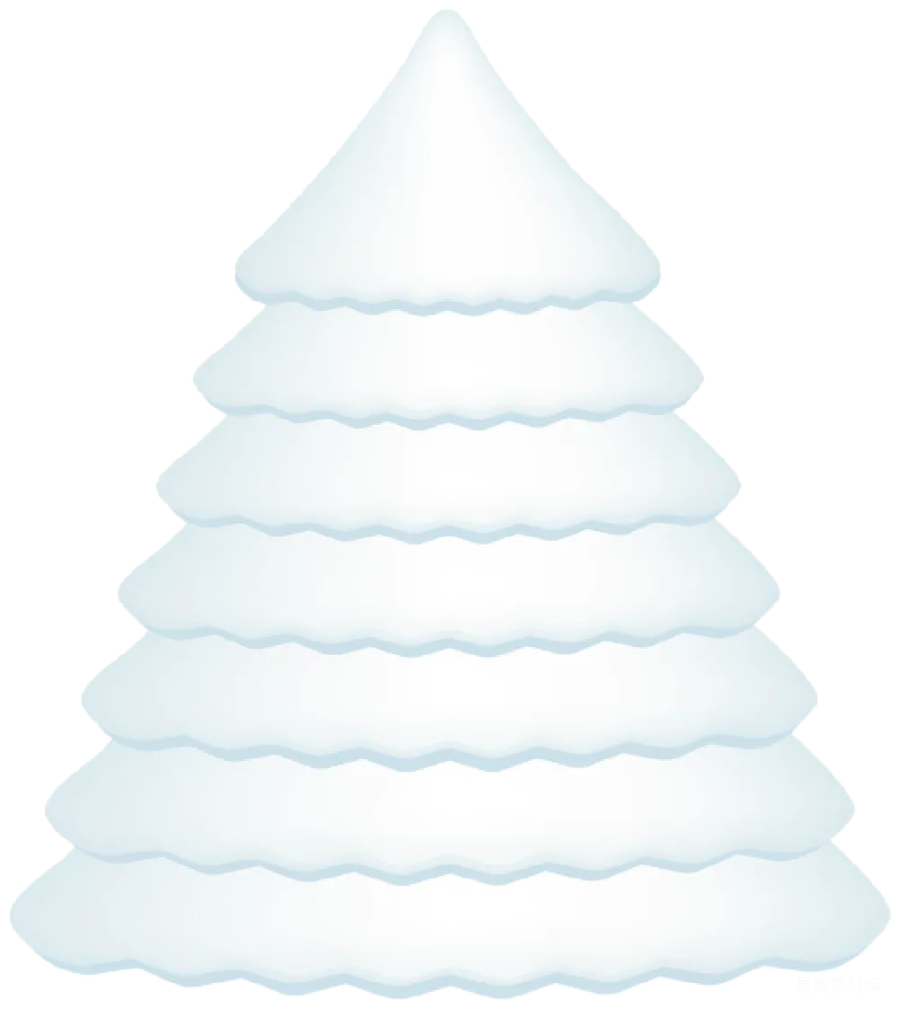 元素素材 圣诞树 节日 插图 雪花覆盖的圣诞树插图