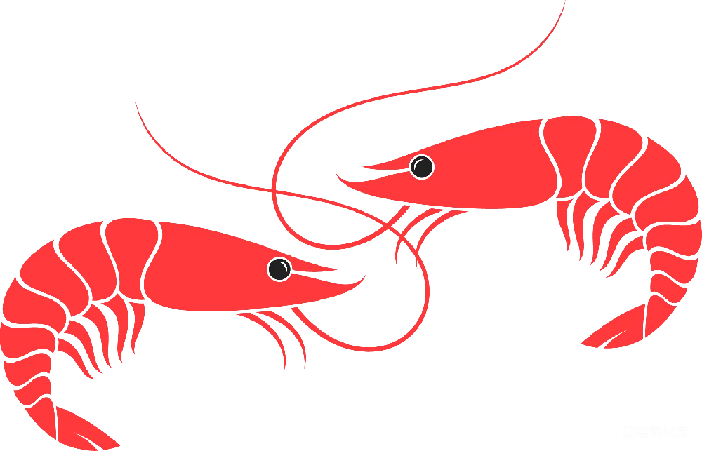 元素素材 海鲜 插画 美食 红虾插画