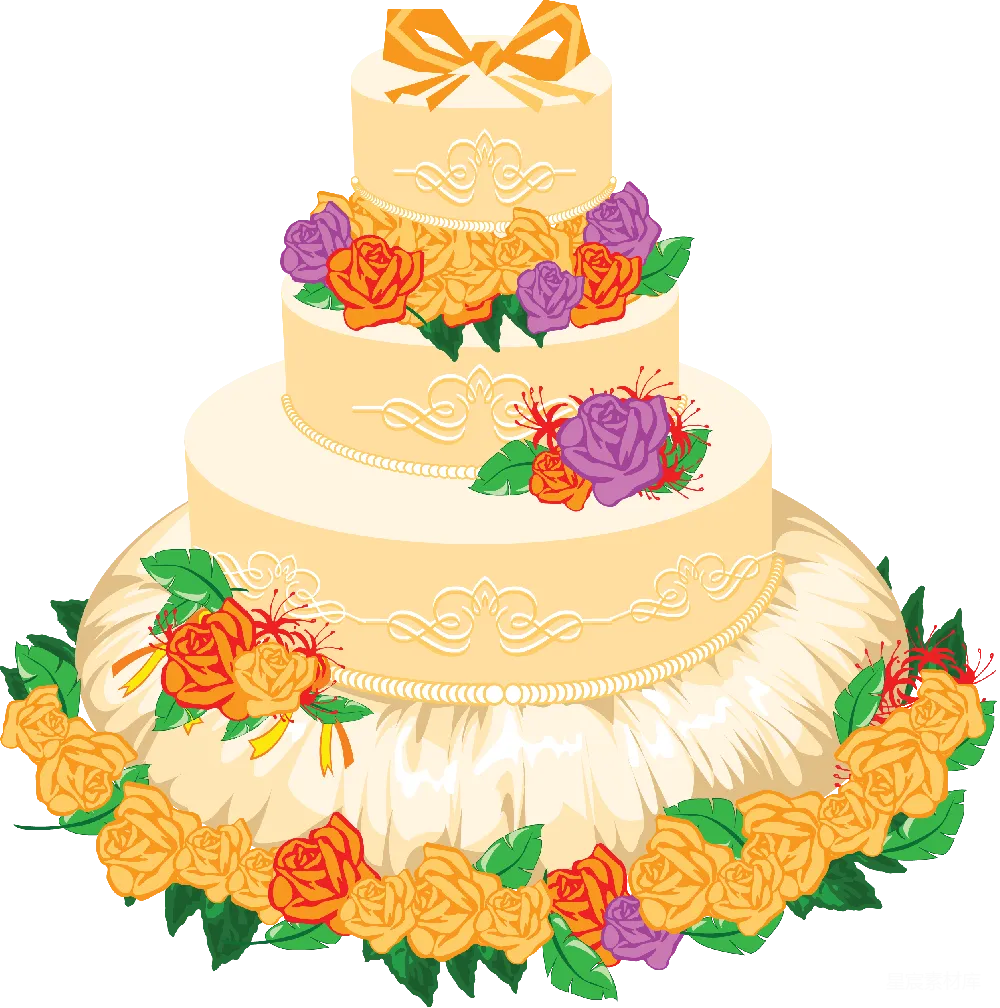 元素素材 蛋糕 婚礼 插画 婚礼蛋糕插图