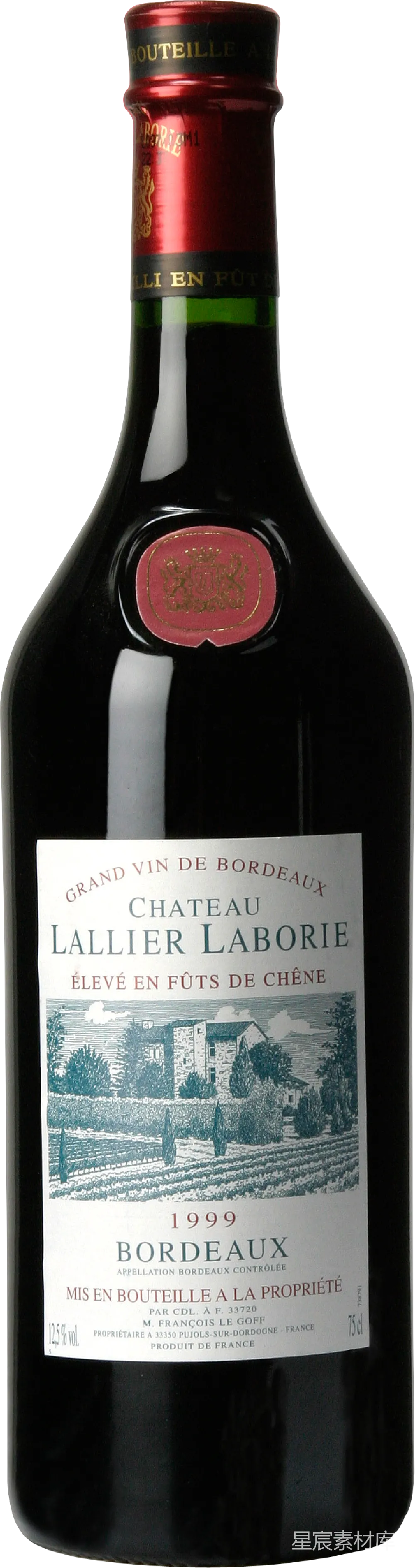 元素素材 1999年法国波尔多Chateau Lallier Laborie红酒