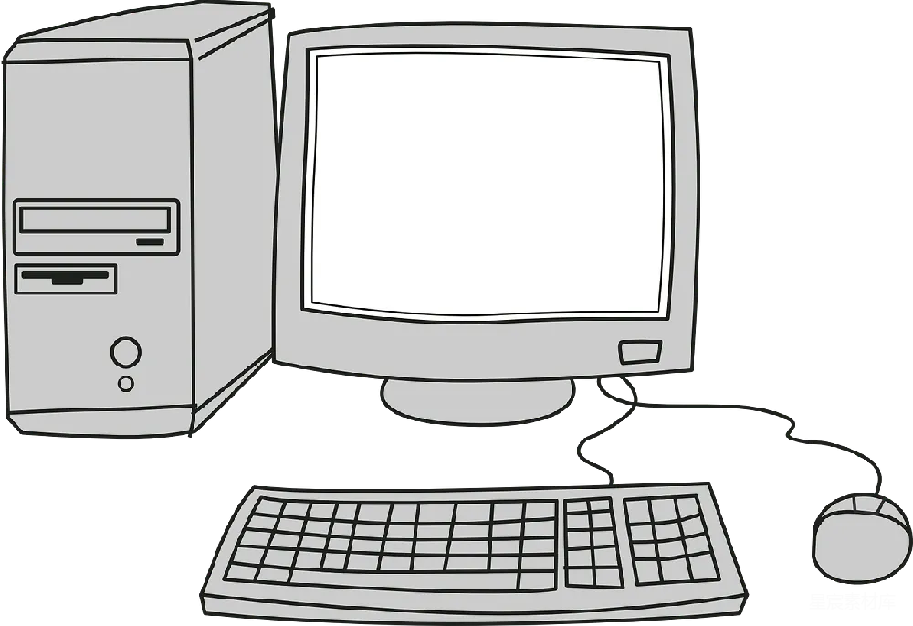 元素素材 电脑 复古 插图 复古电脑插图