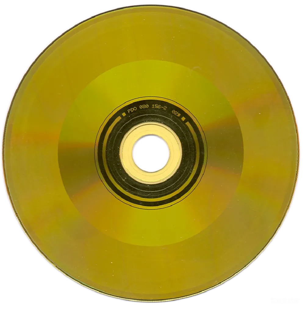 元素素材 CD 音频 复古 金色光碟