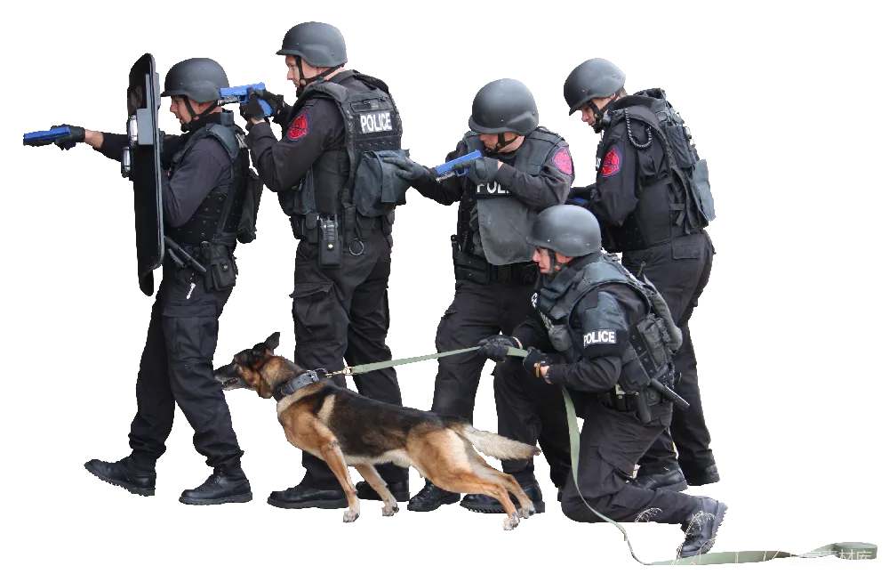元素素材 警察 战术 警犬 战术警察与警犬行动