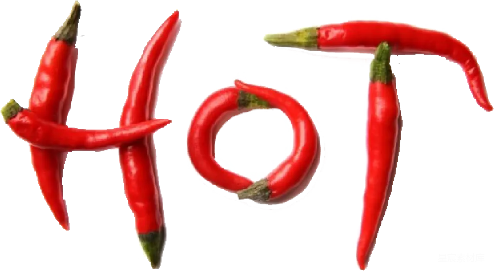 元素素材 辣椒 创意拼图 美食 红辣椒拼出的“HOT”