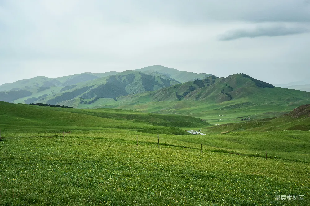 高清摄影 自然 云遮山抹翠绿山谷。