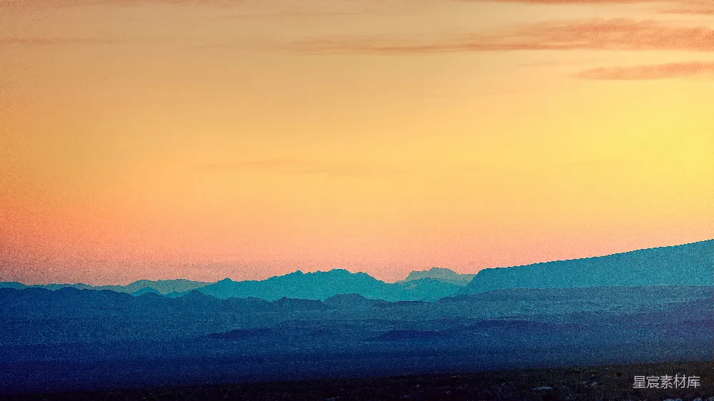 高清摄影 夕阳下的山峦景色