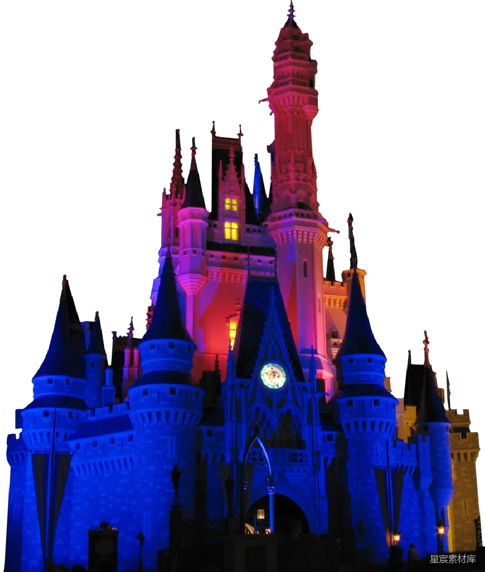 元素素材 城堡 夜景 梦幻 梦幻城堡夜景