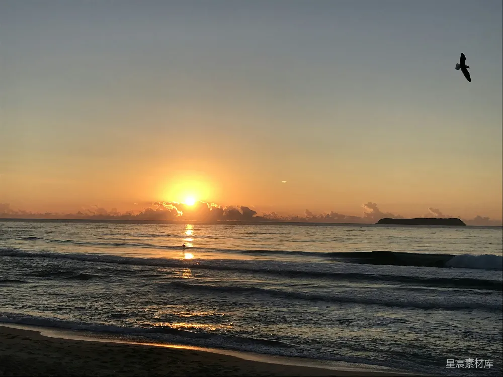 高清摄影  日落海滩