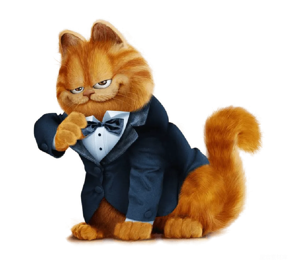 元素素材 卡通猫 动物 正式装 穿着燕尾服的卡通猫