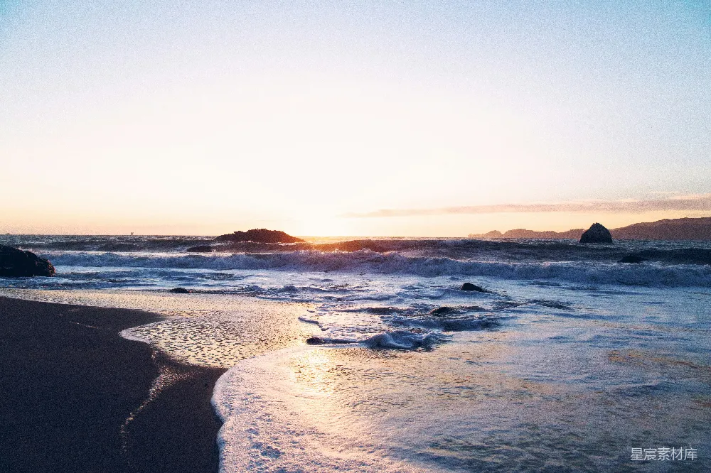 高清摄影 夕阳下的水面