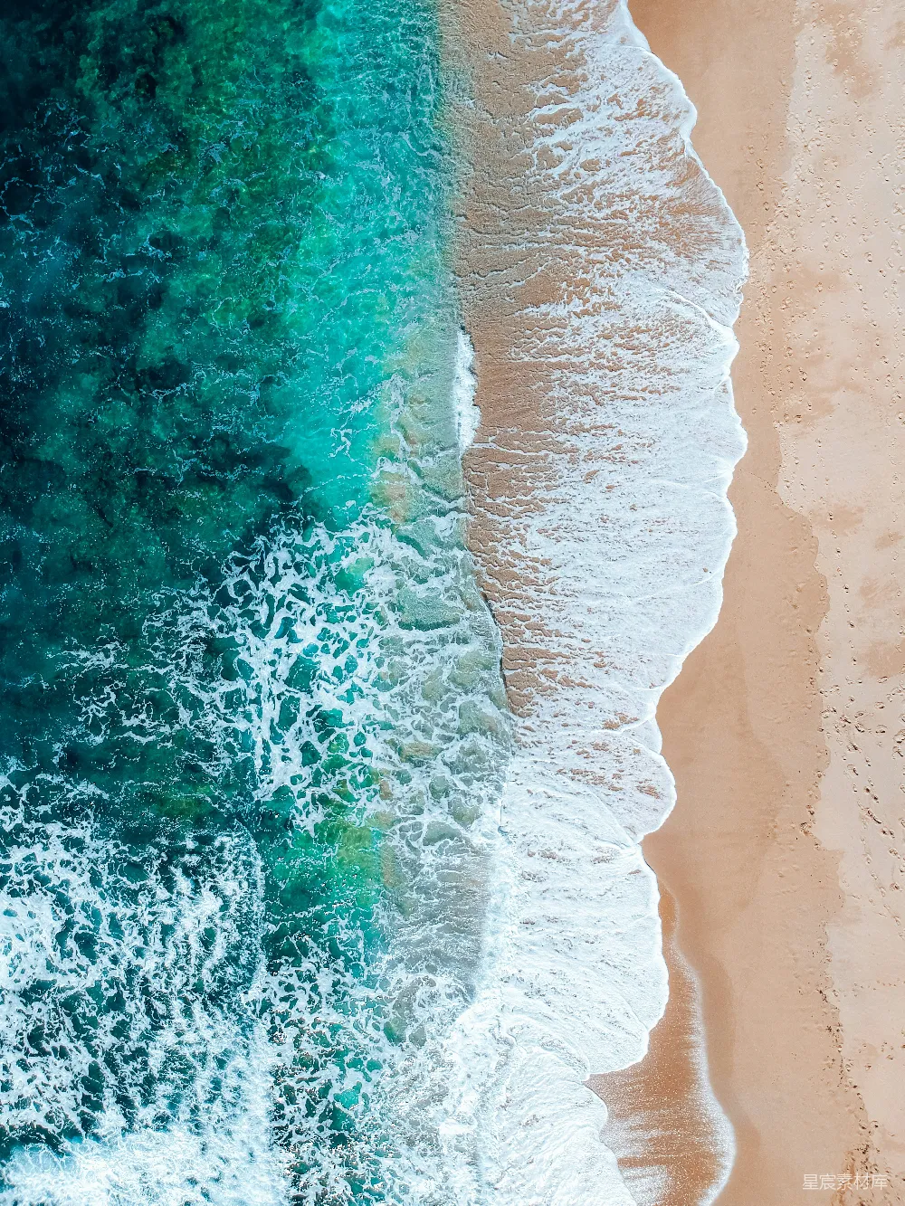 高清摄影 海边的空中俯视图