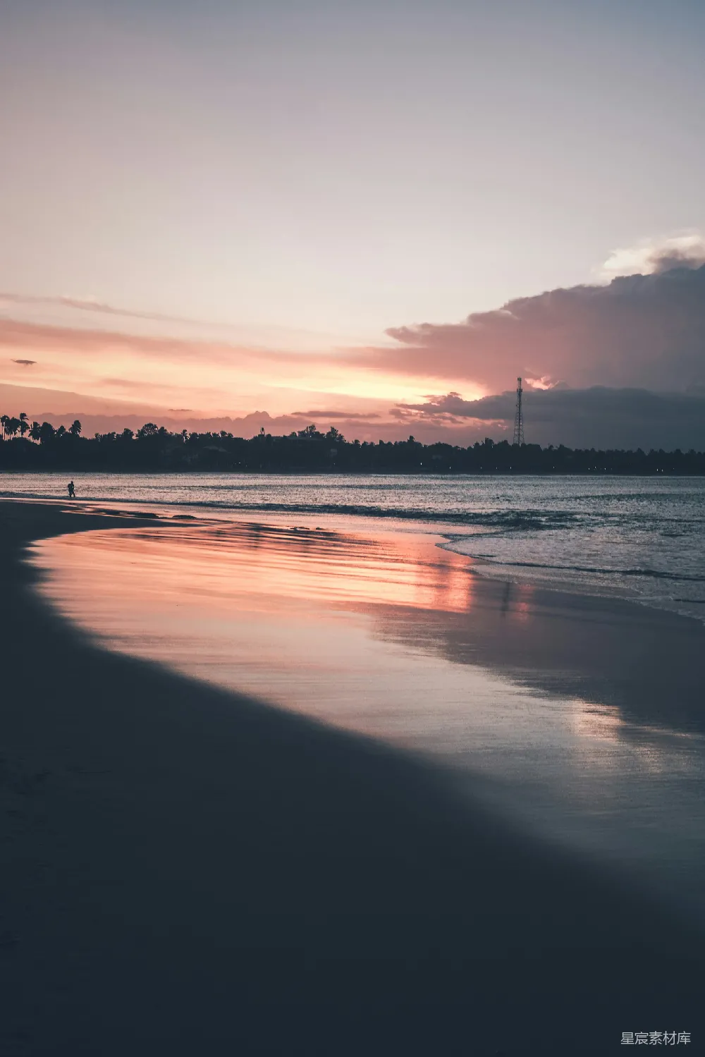 高清摄影 夕阳下的水域