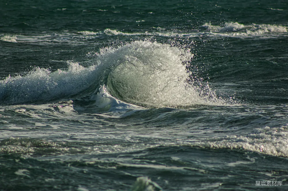 高清摄影 一个骑手站在冲浪板上 surfing atop a wave