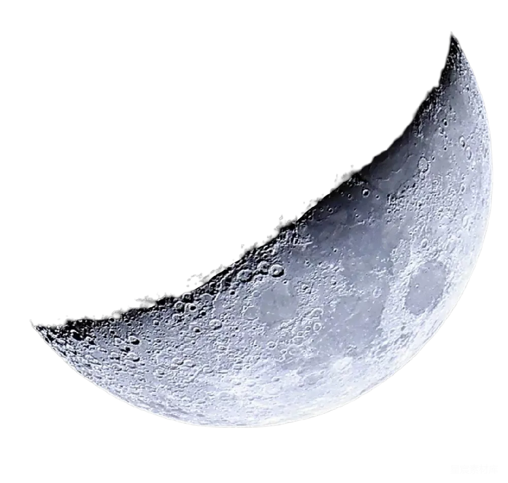 元素素材 月球 夜空 自然景观 新月夜空下的月球