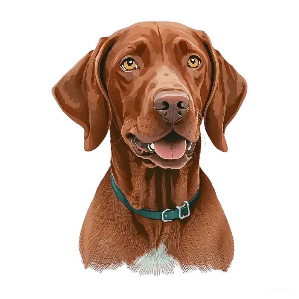 元素素材 宠物肖像 插画风格 动物艺术 棕色猎犬肖像