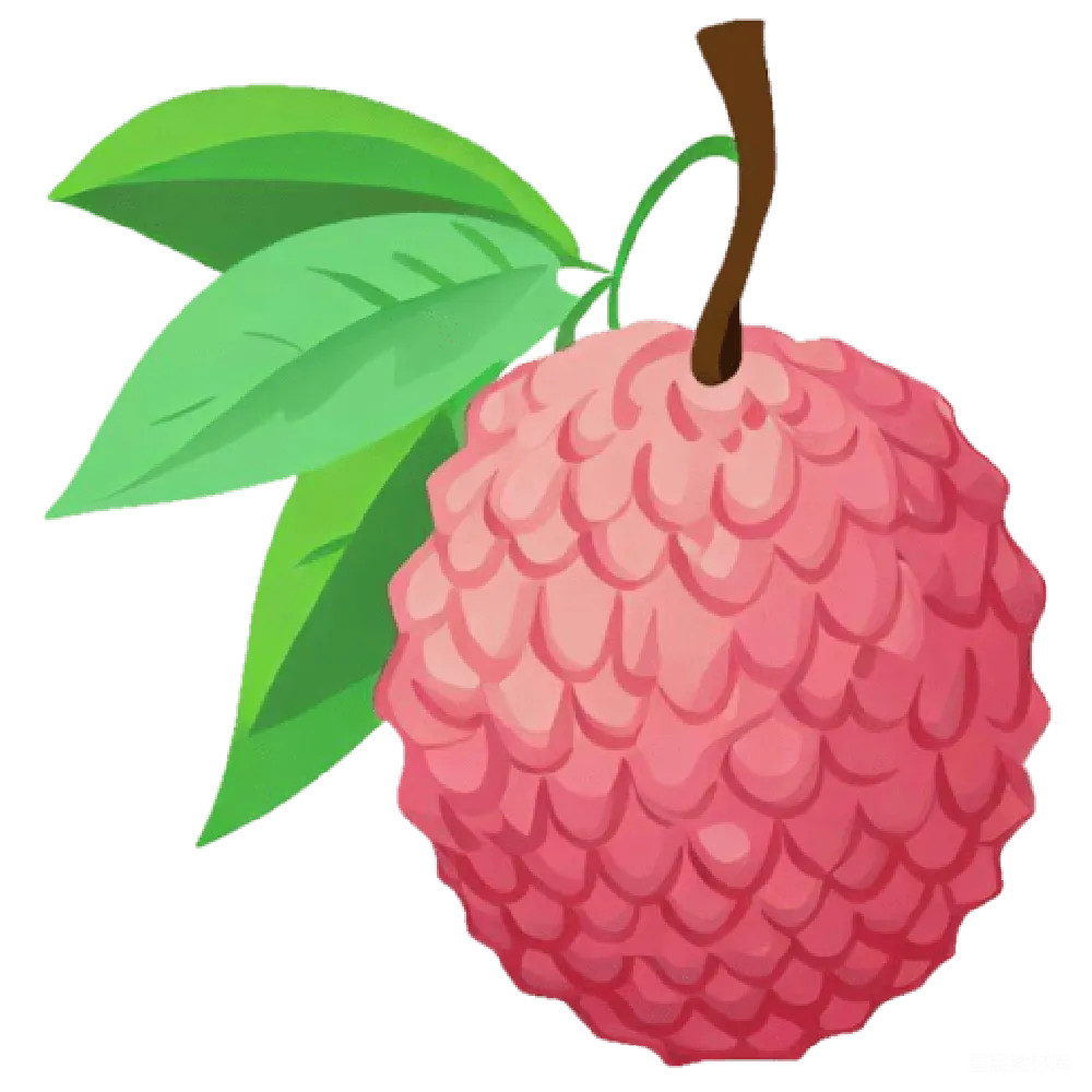 元素素材 水果 卡通风格 装饰元素 荔枝插画