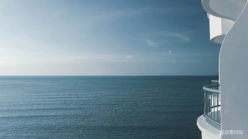 高清摄影 阳台俯瞰的大海景色