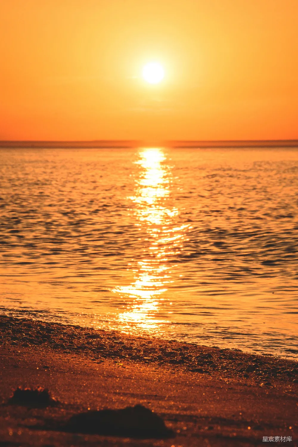 高清摄影 自然 夕阳下的水域
