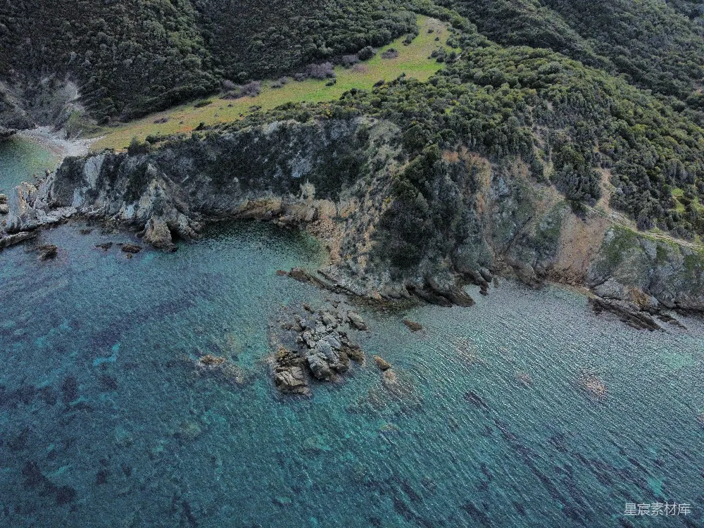 高清摄影 海洋与陆地的俯视图