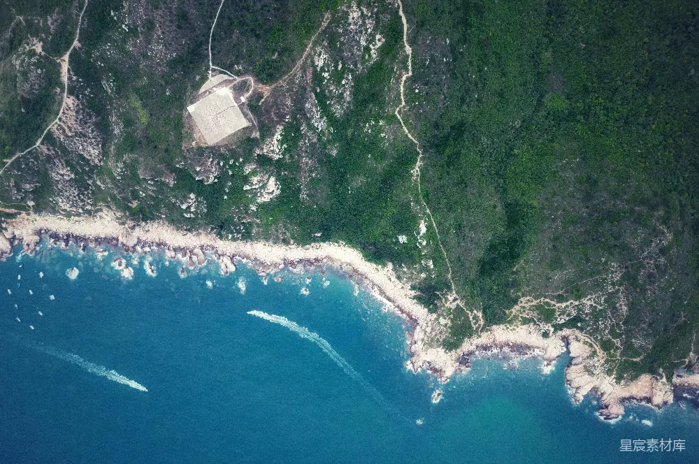 高清摄影  热带岛屿海岸线的俯瞰视图