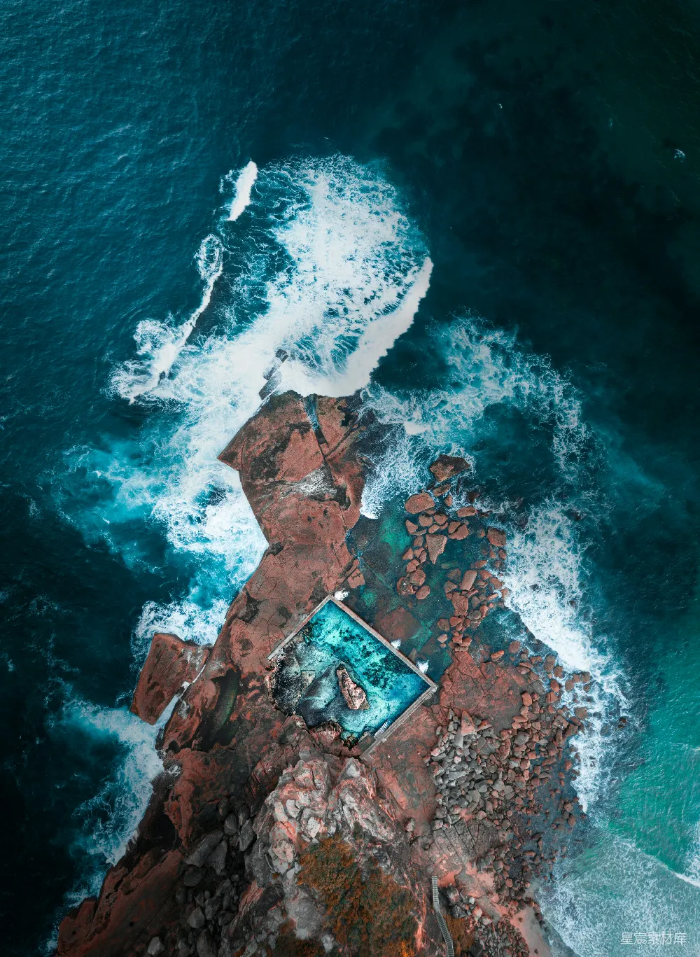 高清摄影 岛附近的海域的航空摄影