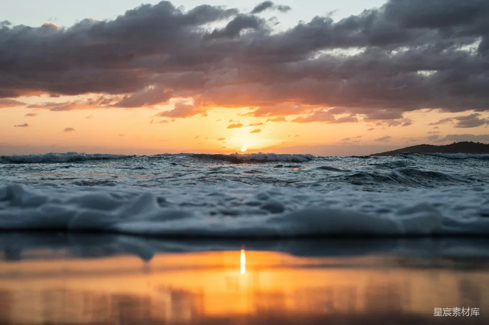 高清摄影 夕阳下的海景