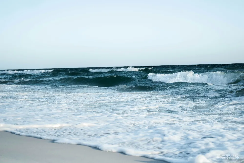 高清摄影 海滩上 waves 的冲击