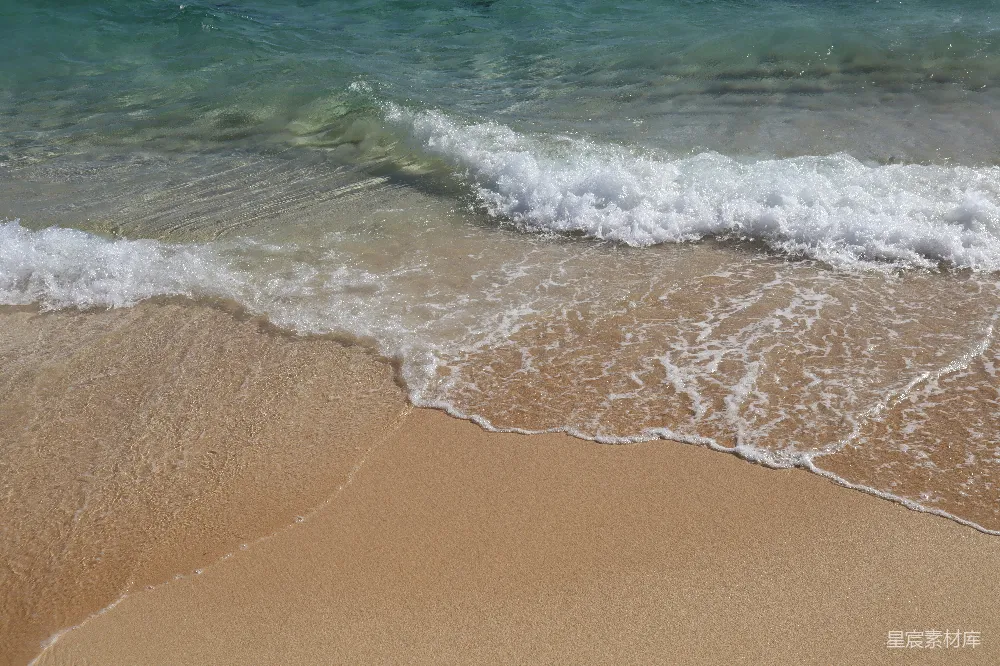 高清摄影 海滩上浪涛的拍打声