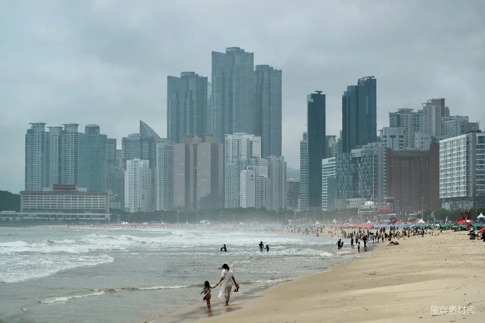 高清摄影 海滩上的人在白天