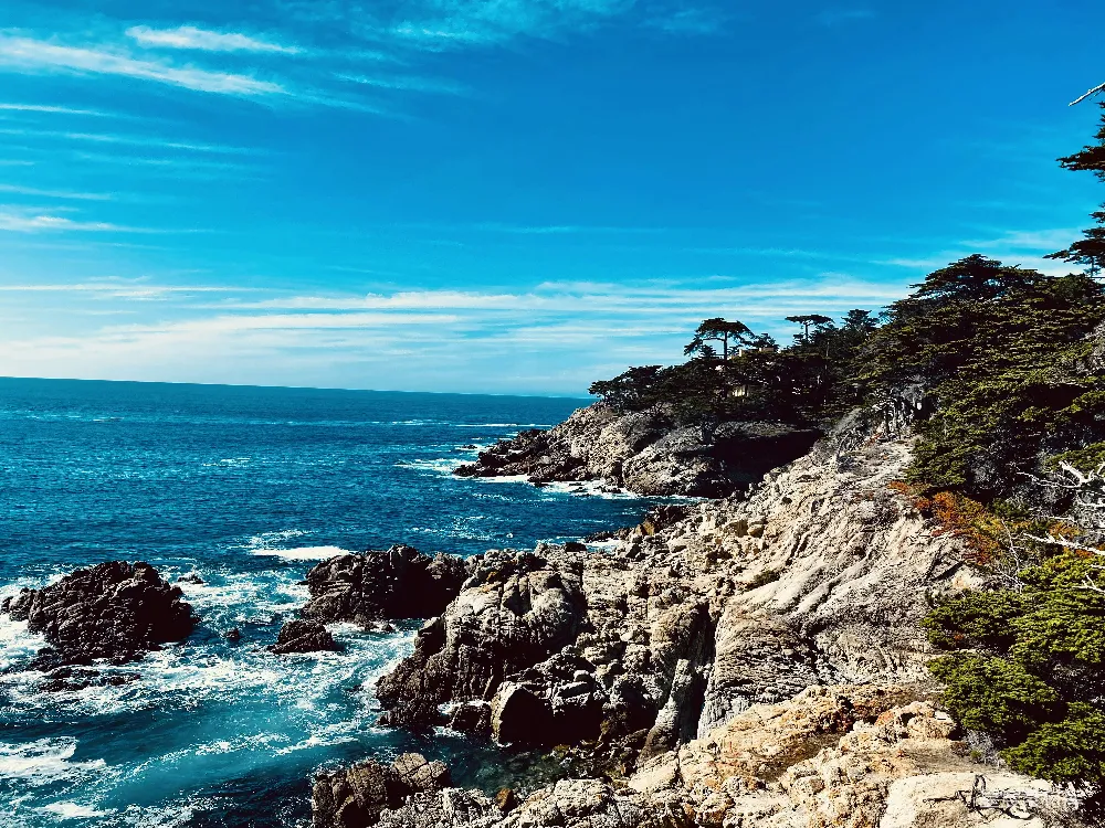 高清摄影 悬崖上俯瞰的大海景色