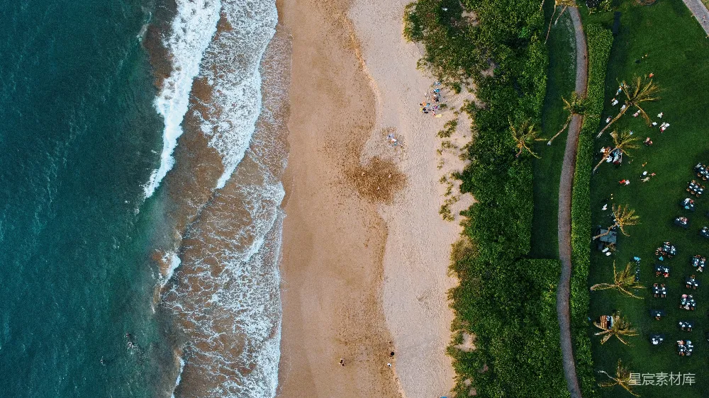 高清摄影  海滩和海洋的俯视视角