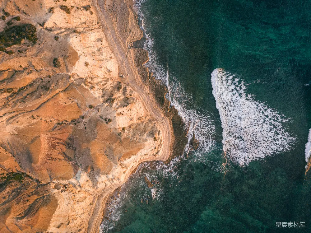 高清摄影 海滩和海洋的空中俯视图