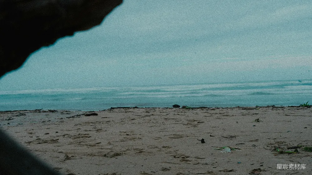 高清摄影 沙滩上俯瞰的大海景色