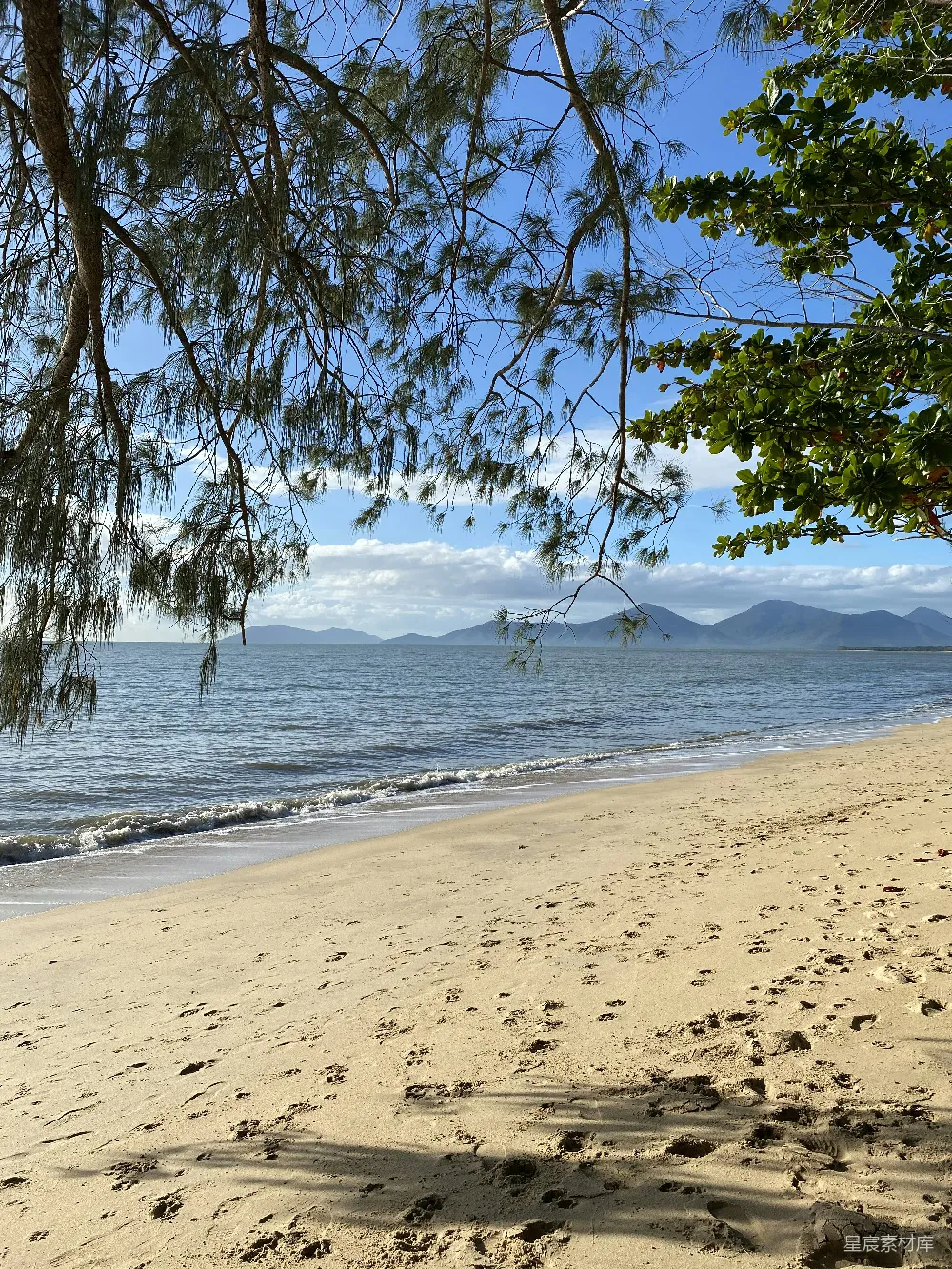 高清摄影 沙滩上俯瞰的大海景色