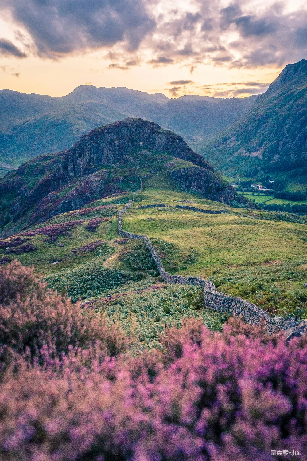 高清摄影 自然 一条蜿蜒穿过山谷的道路