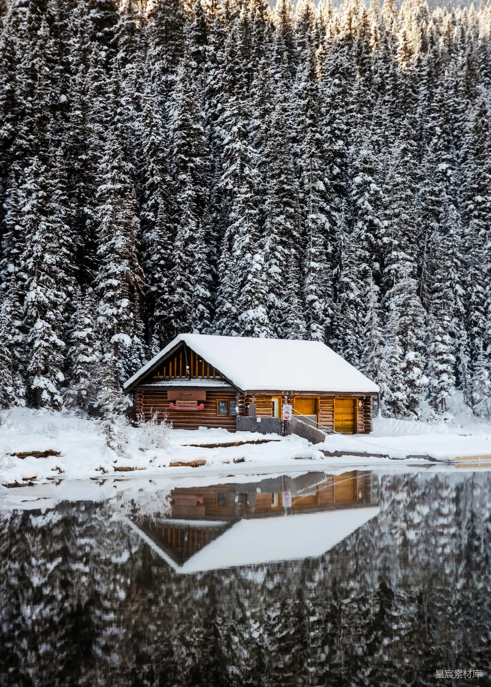 高清摄影 雪中的小屋