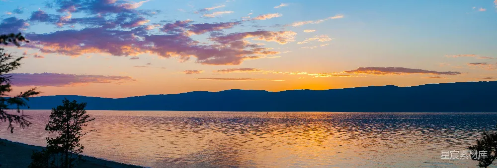 高清摄影 夕阳下的山影