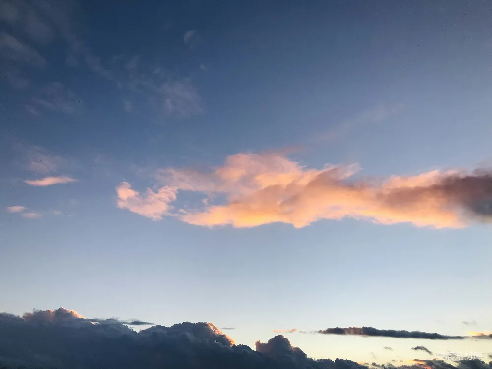 高清摄影  傍晚飞机在天空中飞行