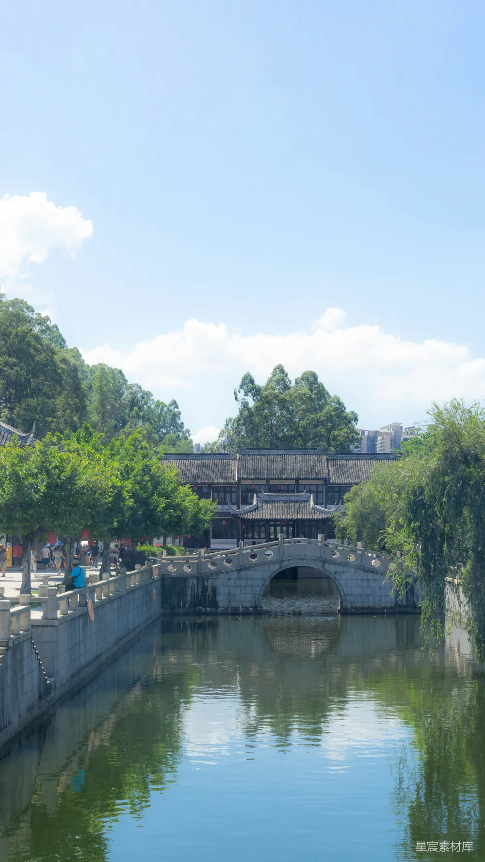 高清摄影 背景中有座桥的水域