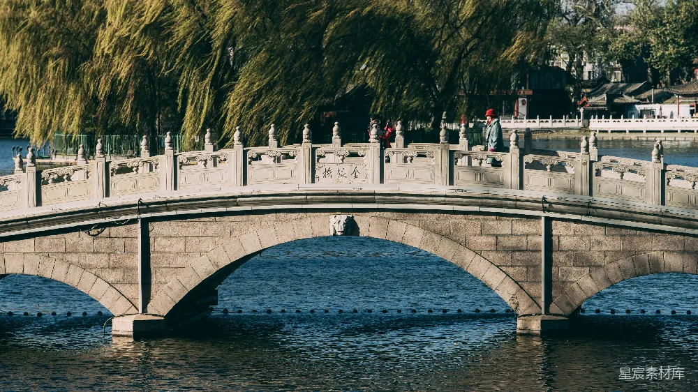 高清摄影 水上一座石桥