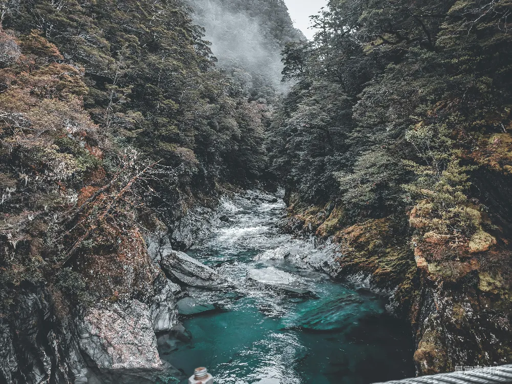 高清摄影 高角度拍摄的河景