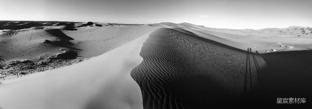 高清摄影  一张黑白沙漠的照片