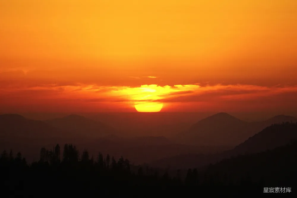 高清摄影 地平线上的夕阳