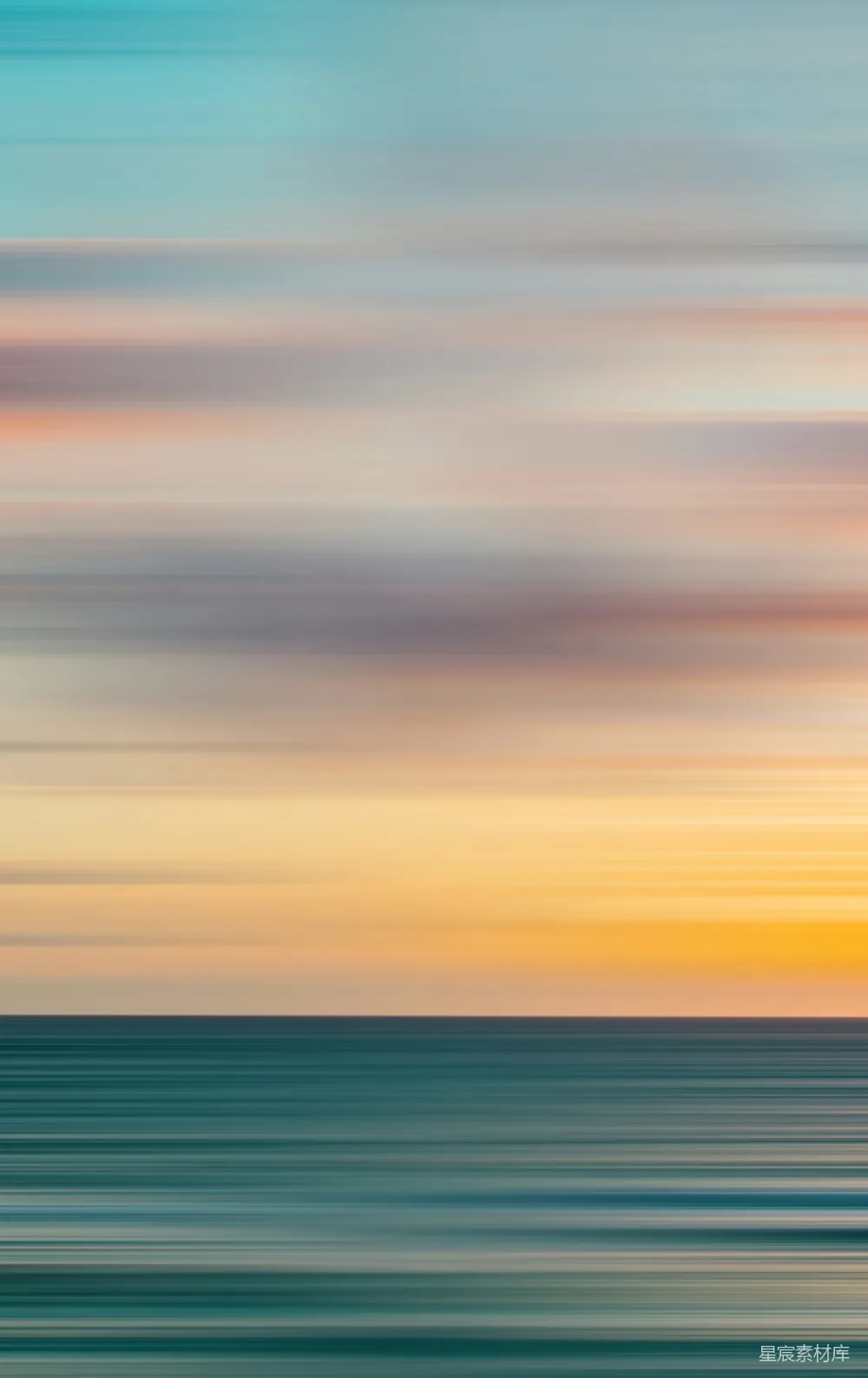 高清摄影 夕阳下的海景照片模糊