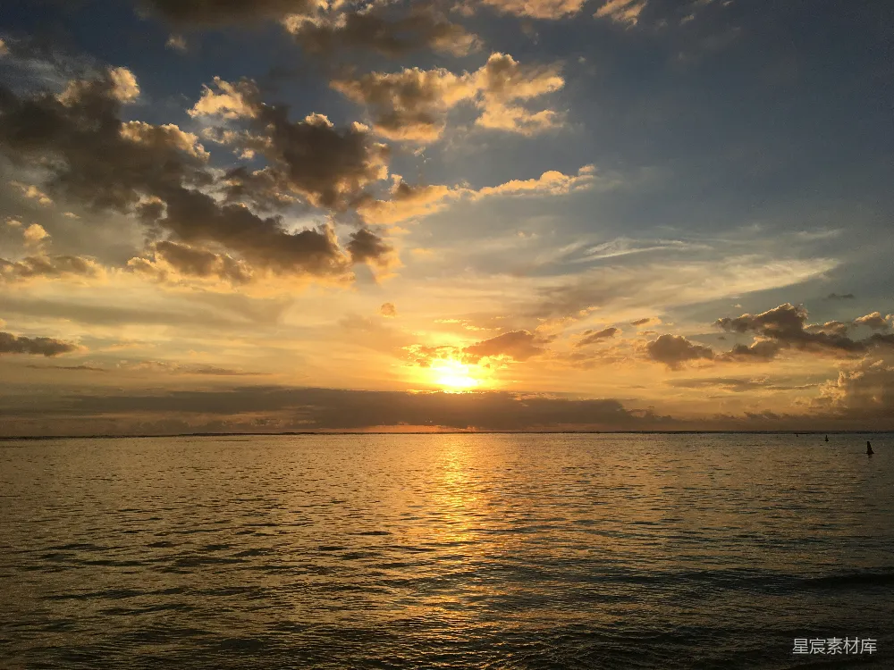 高清摄影 黄金时段的海洋