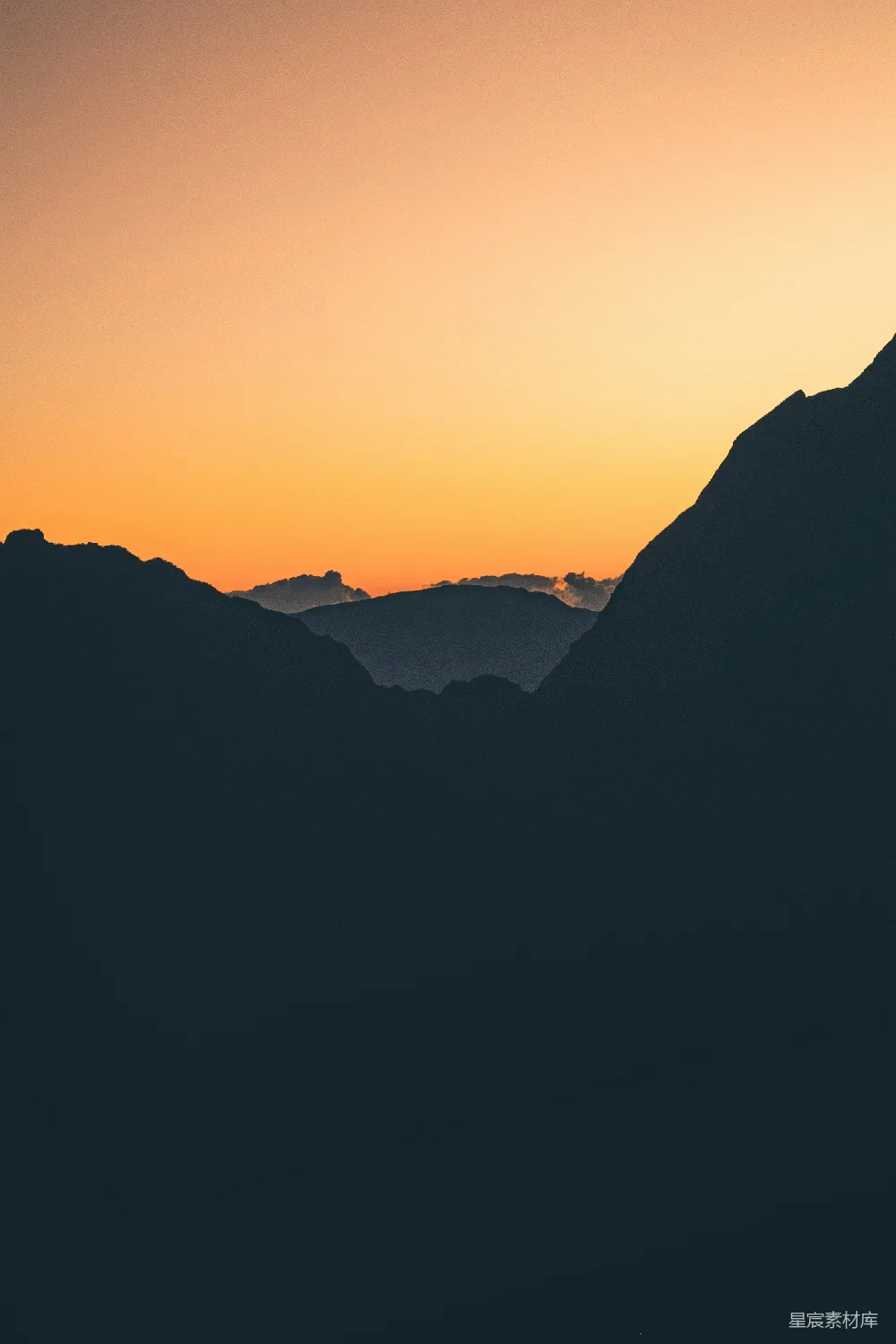 高清摄影 山峦与日落