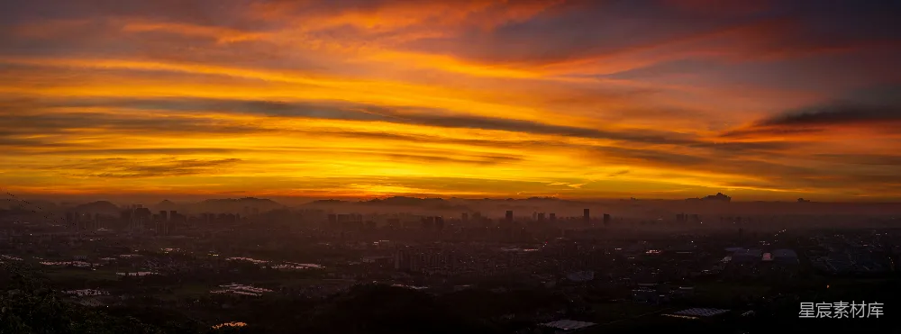 高清摄影 夕阳下的城市风光